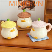 Ly cốc sứ vịt đội nón lá LA