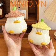 Ly cốc sứ vịt đội nón lá LA