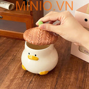 Ly cốc sứ vịt đội nón lá LA