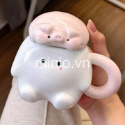 Ly sứ nắp động vật cute