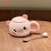 Ly cốc sứ tai thú - Heo hồng