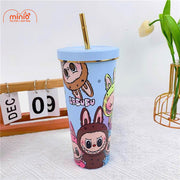 Ly giữ nhiệt Labubu viền vàng