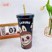 Ly giữ nhiệt Labubu viền vàng