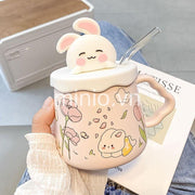 Ly cốc sứ thỏ hoa