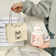 Ly cốc sứ thỏ hoa