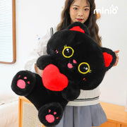 Mèo đen ôm tim S2 58cm QCCC