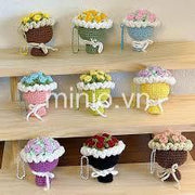 Móc khoá bó hoa len