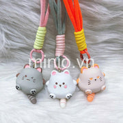 Móc khoá đá mèo ú