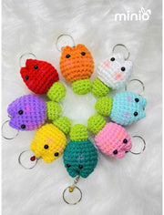 Móc khoá len tulip mini