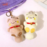 Móc khoá bông mèo thần tài chuông