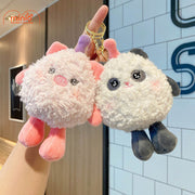 Móc khoá bông heo lông xù