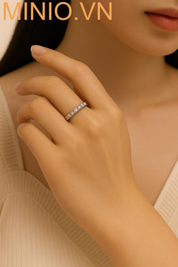 Nhẫn titan nửa vòng đá 390MH