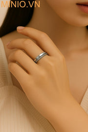 Nhẫn titan kép đính đá 310MH