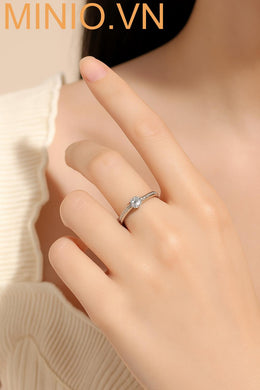 Nhẫn titan full đá 1 hạt lớn MY