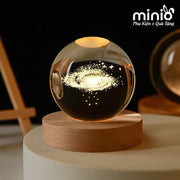 Quả cầu kèm đế gỗ 3D