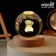 Quả cầu kèm đế gỗ 3D