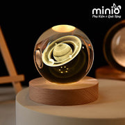 Quả cầu kèm đế gỗ 3D