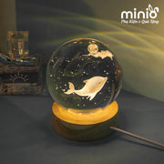 Quả cầu kèm đế gỗ 3D