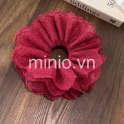 Scrunchies ren đỏ full 4 lớp