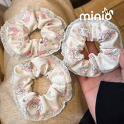 Scrunchies ren gấu mèo hoa