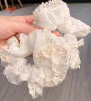 Scrunchies ren trắng 0190