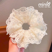 Scrunchies trắng ren full 4 lớp