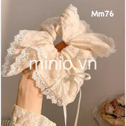 Scrunchies vuông hoa nhí viền ren