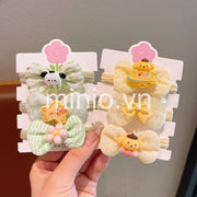 Set 3 thun cột tóc nơ đính charm