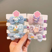 Set 3 thun cột tóc nơ đính charm