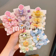 Set 3 thun cột tóc nơ đính charm