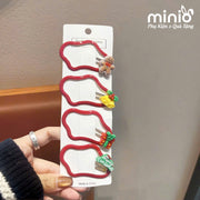 Set 4 kẹp mái Noel sóng đỏ