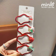 Set 4 kẹp mái Noel sóng đỏ