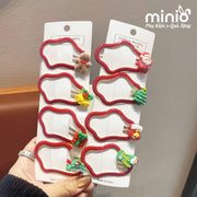 Set 4 kẹp mái Noel sóng đỏ