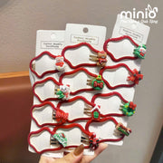 Set 4 kẹp mái Noel sóng đỏ