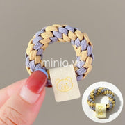 Set 2 thun cột tóc bím siêu co giãn