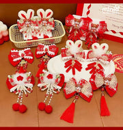 Set kẹp nơ đỏ Tết PO