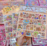 Set 2 tấm sticker nổi Capybara