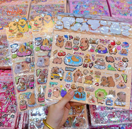 Set 2 tấm sticker nổi Capybara