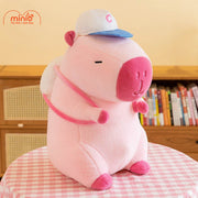 Capybara hồng đội mũ đeo bóng