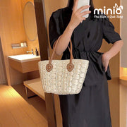 Túi cói bèo quai tim