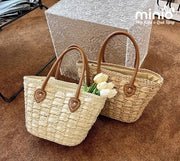 Túi cói bèo quai tim