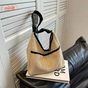 Túi cói quai da thắt nút Sp465