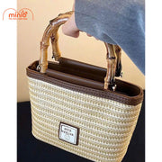 Túi cói mặt cười quai trúc Sp468