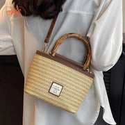 Túi cói mặt cười quai trúc Sp468