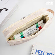 Túi đựng bút vải 2 ngăn nâu