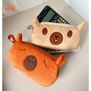 Ví bút lông Capybara lông mịn 2 ngăn