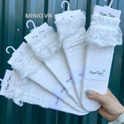 Vớ cổ cao ren trắng HP