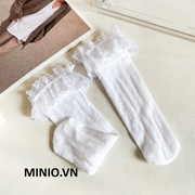 Vớ cổ cao ren trắng HP