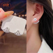 Bông tai hoa trắng dải đá