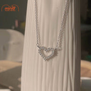 Dây chuyền titan 053 tim đính đá